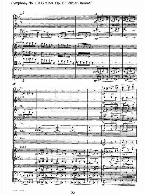 G小调第一交响曲,-Op.13-----冬天的梦幻Op.13第三乐章-其他谱