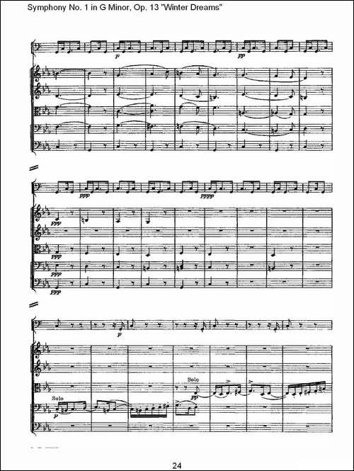 G小调第一交响曲,-Op.13-----冬天的梦幻Op.13第三乐章-其他谱