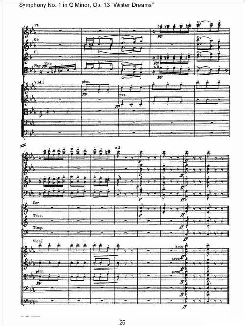 G小调第一交响曲,-Op.13-----冬天的梦幻Op.13第三乐章-其他谱