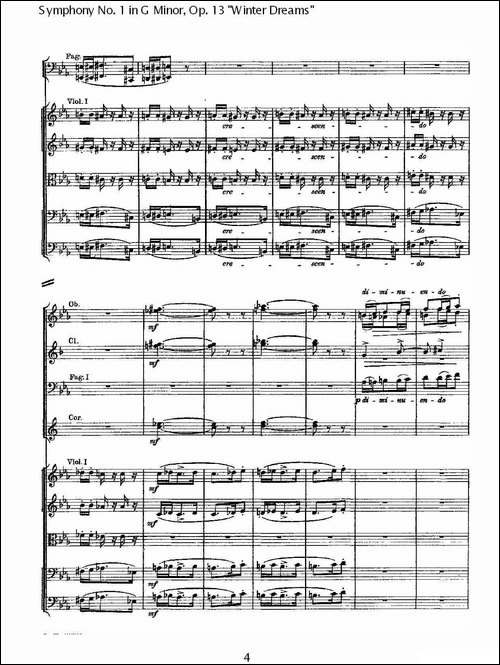 G小调第一交响曲,-Op.13-----冬天的梦幻Op.13第三乐章-其他谱