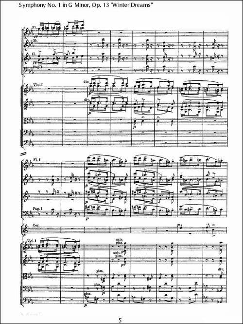 G小调第一交响曲,-Op.13-----冬天的梦幻Op.13第三乐章-其他谱