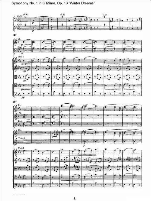 G小调第一交响曲,-Op.13-----冬天的梦幻Op.13第三乐章-其他谱