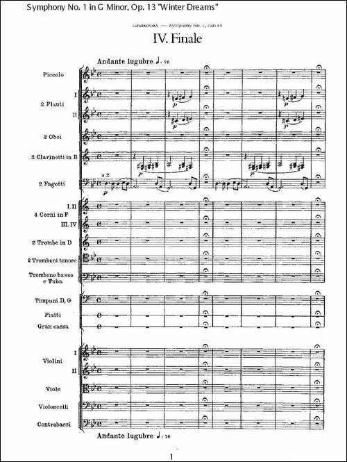 G小调第一交响曲,-Op.13-----冬天的梦幻Op.13第四乐章-一-其他谱