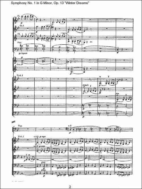 G小调第一交响曲,-Op.13-----冬天的梦幻Op.13第四乐章-一-其他谱