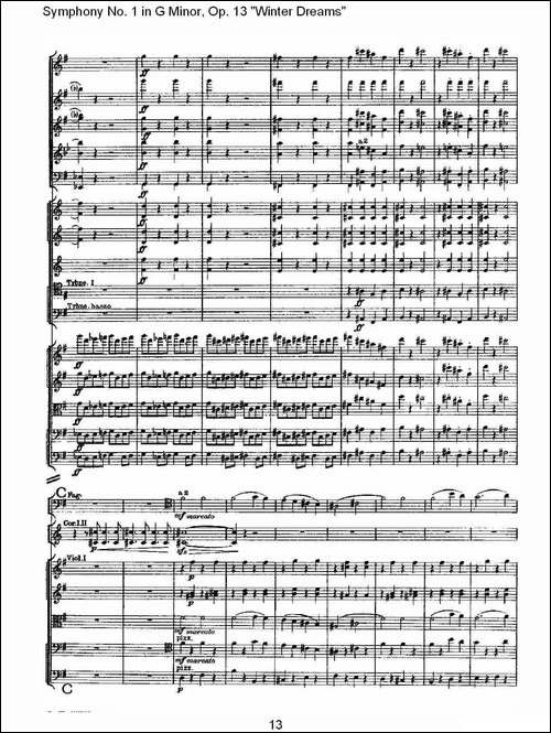 G小调第一交响曲,-Op.13-----冬天的梦幻Op.13第四乐章-一-其他谱