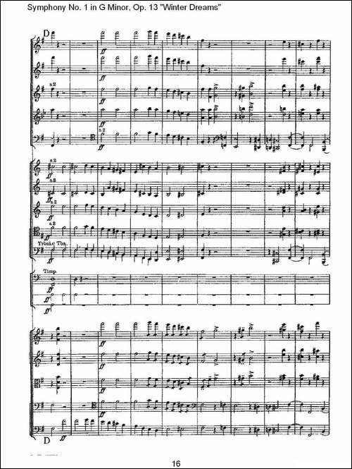 G小调第一交响曲,-Op.13-----冬天的梦幻Op.13第四乐章-一-其他谱