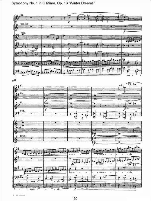 G小调第一交响曲,-Op.13-----冬天的梦幻Op.13第四乐章-一-其他谱