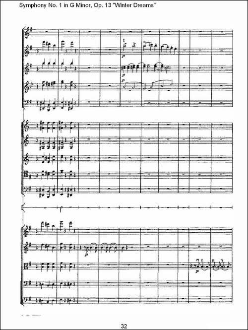 G小调第一交响曲,-Op.13-----冬天的梦幻Op.13第四乐章-二-其他谱