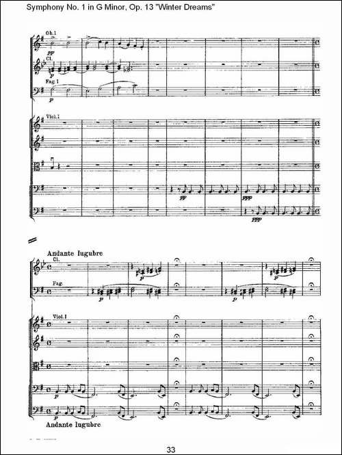 G小调第一交响曲,-Op.13-----冬天的梦幻Op.13第四乐章-二-其他谱