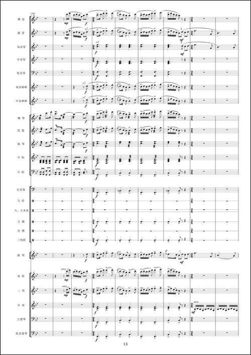 沿着社会主义大道奔前方-影片《青松林》主题曲、交响乐队总谱-其他谱