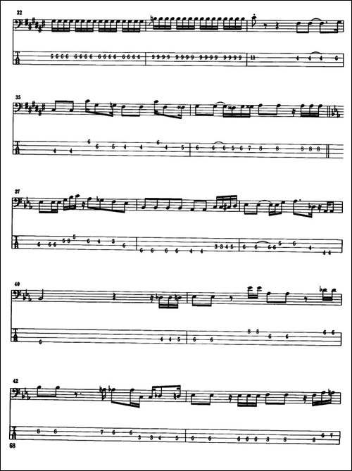 电贝司专业等级第六级-二、必弹曲目：独奏曲-其他谱