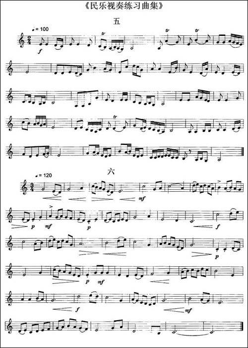 民乐视奏练习曲集-5—8-其他谱