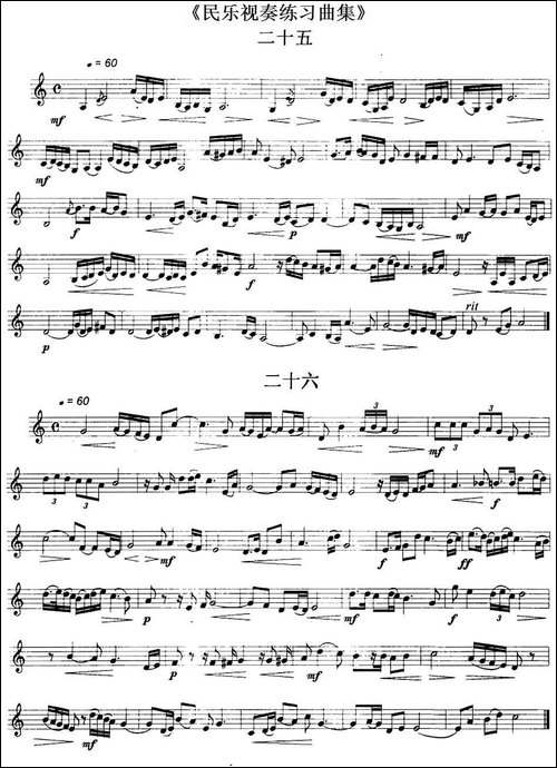 民乐视奏练习曲集-25—28-其他谱