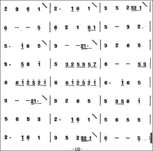 湖南民间乐曲选：长哀调-一-其他谱