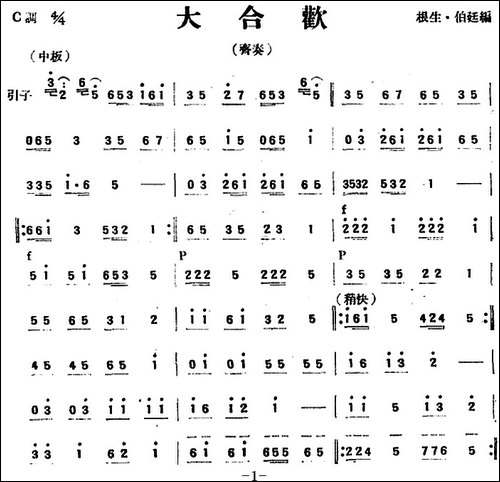 大合欢-民乐齐奏+打击乐-其他谱