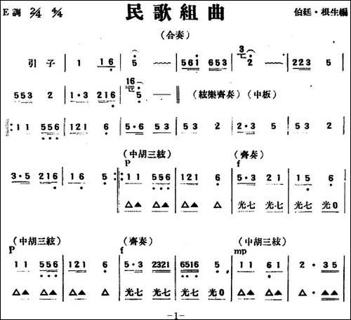 民歌组曲-民乐合奏-其他谱