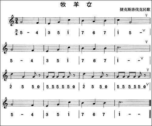 牧羊女-八孔竖笛线简谱对照版-其他谱