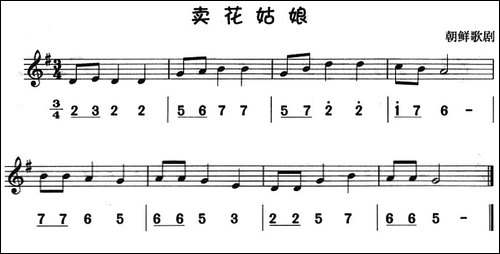 卖花姑娘-八孔竖笛线简谱对照版-其他谱