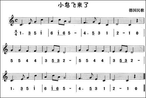 小鸟飞来了-八孔竖笛线简谱对照版-其他谱