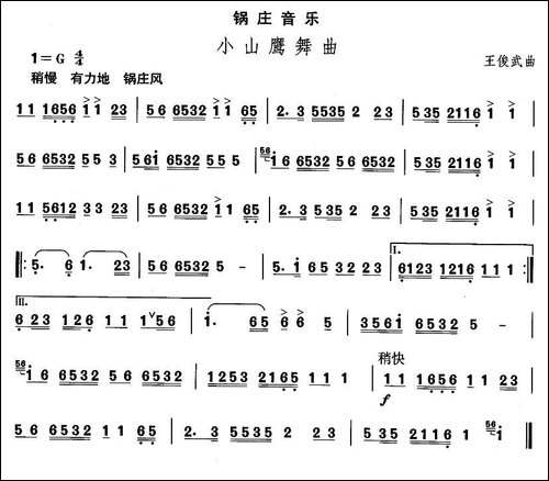 中国民族民间舞曲选--七藏族舞蹈：锅庄-小山鹰舞-其他谱
