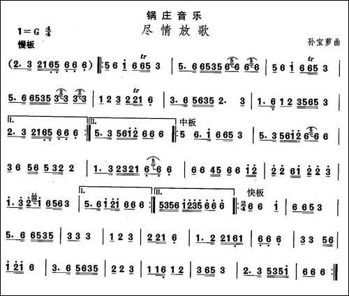中国民族民间舞曲选-七藏族舞蹈：锅庄-尽情放-其他谱