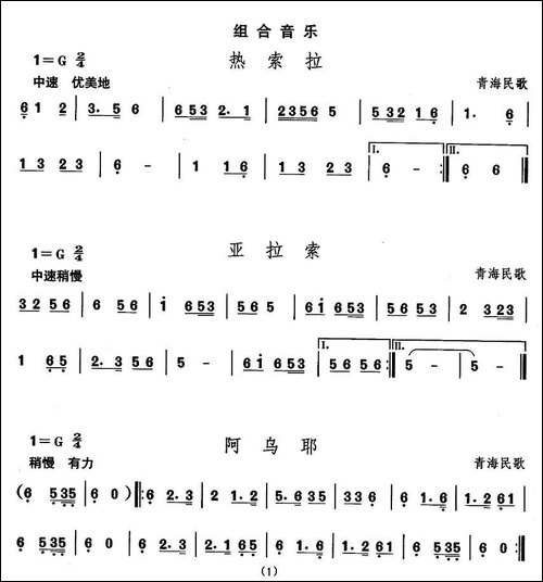 中国民族民间舞曲选-七藏族舞蹈：组合音乐七-其他谱