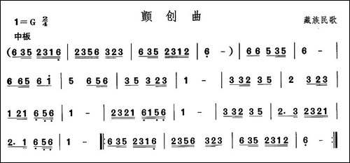 中国民族民间舞曲选-七藏族舞蹈：颤创-其他谱