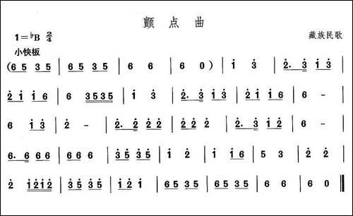 中国民族民间舞曲选-七藏族舞蹈：颤点-其他谱