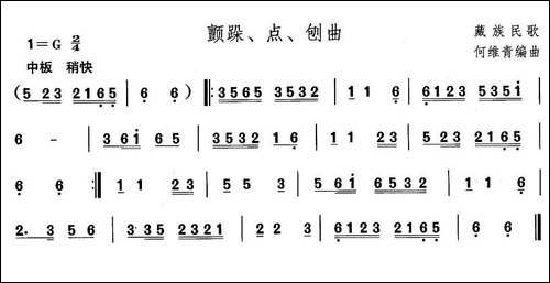 中国民族民间舞曲选--七藏族舞蹈：颤跺、点、刨-其他谱