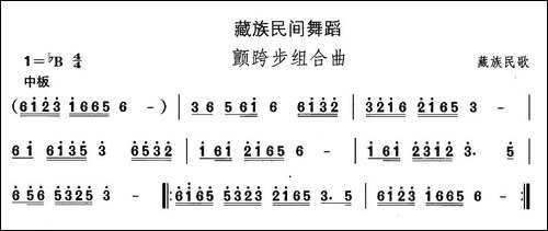 中国民族民间舞曲选-七藏族舞蹈：颤跨步组合-其他谱