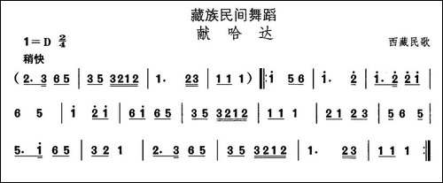 中国民族民间舞曲选-七藏族舞蹈：献哈-其他谱