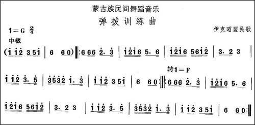 中国民族民间舞曲选-八蒙古族舞蹈：弹拨训练-其他谱