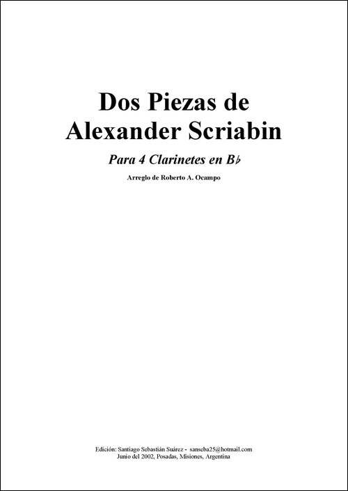 Dos-Piezas-de-Alexander-Scriabin-单簧管四重奏-其他谱