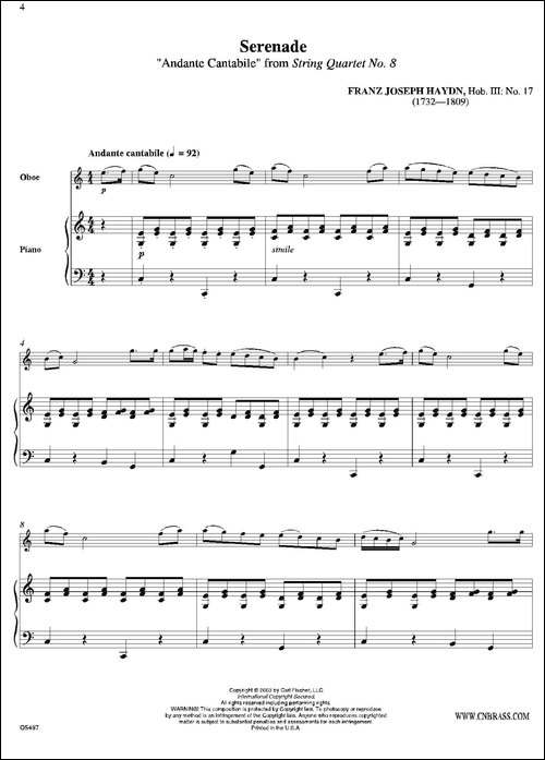 Serenade-双簧管+钢琴伴奏-其他谱