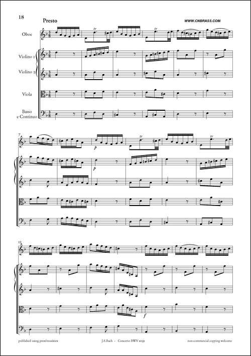 Concerto-BWV-1059-双簧管与弦乐D小调协奏曲-其他谱