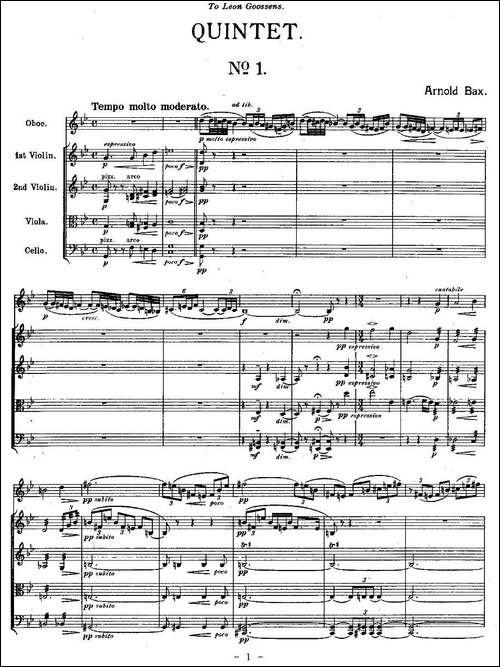 QUINTET.No1.-双簧管+弦乐五重奏第一乐章、总谱-其他谱