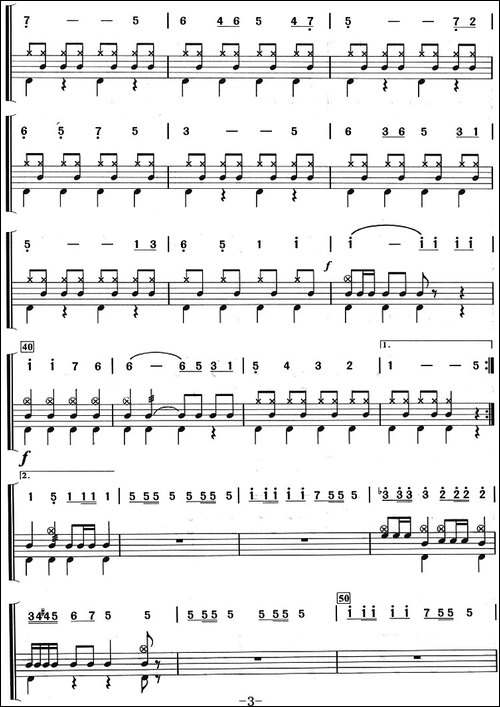 双头鹰进行曲-架子鼓、主旋律+鼓谱-其他谱
