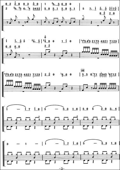 鲁斯兰与柳德米拉序曲-架子鼓、主旋律+鼓谱-其他谱