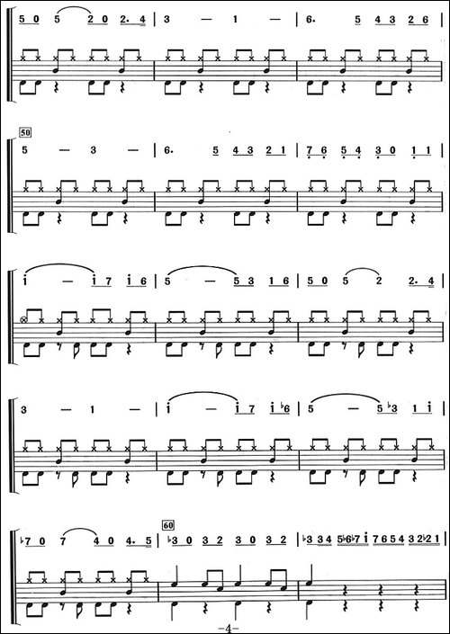 鲁斯兰与柳德米拉序曲-架子鼓、主旋律+鼓谱-其他谱