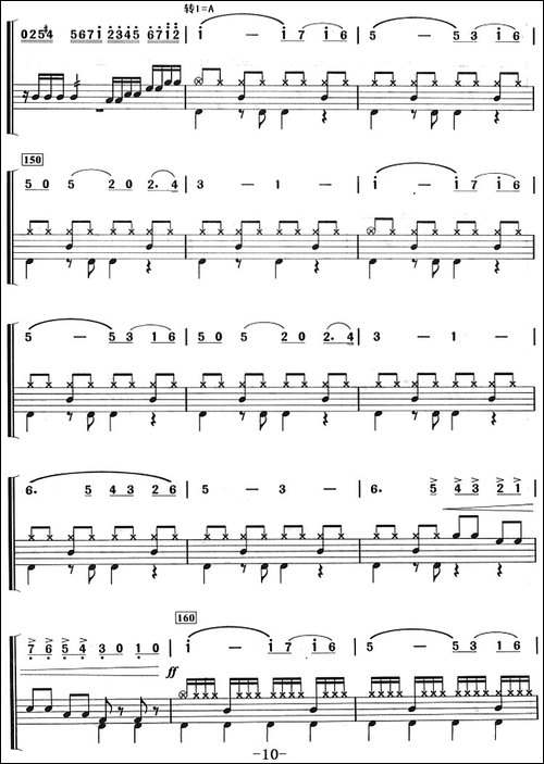 鲁斯兰与柳德米拉序曲-架子鼓、主旋律+鼓谱-其他谱