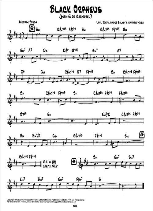 降B爵士乐谱：BLACK-ORPHEUS-其他谱