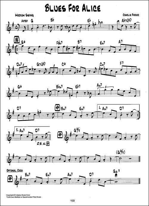降B爵士乐谱：BLUES-FOR-ALICE-其他谱