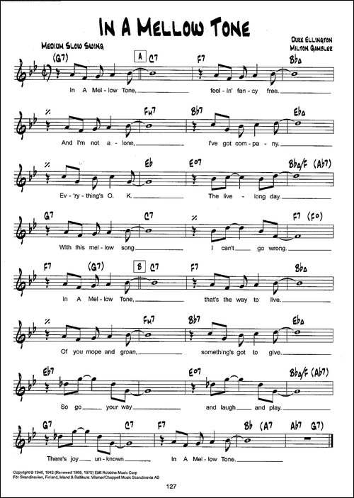 降B爵士乐谱：IN-A-MELLOW-TONE-其他谱
