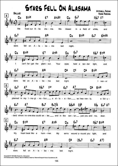 降B爵士乐谱：STARS-FELL-ON-ALABAMA-其他谱