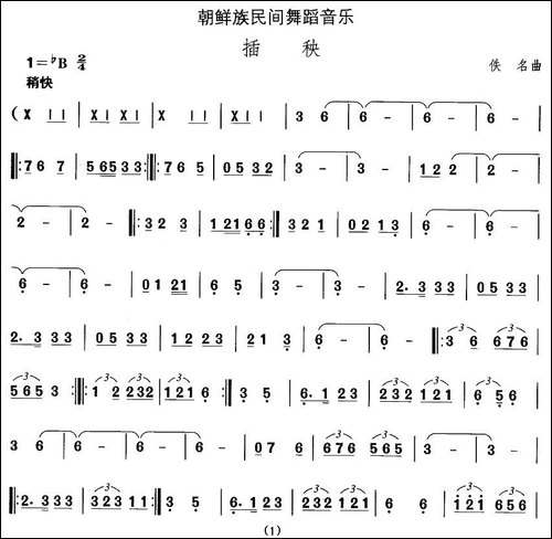中国民族民间舞曲选-十一朝鲜族舞蹈：插-其他谱