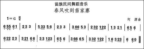 中国民族民间舞曲选-十二苗族舞蹈：春风吹到苗家-其他谱