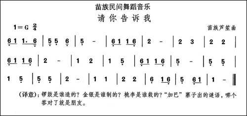 中国民族民间舞曲选-十二苗族舞蹈：请你告诉-其他谱