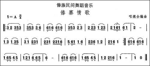 中国民族民间舞曲选-十四傣族舞蹈：傣寨情-其他谱