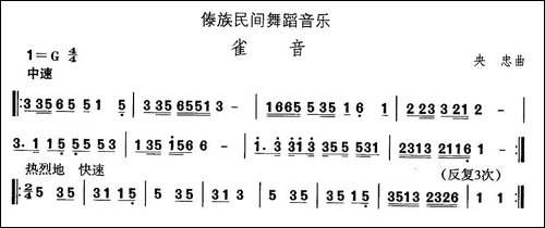 中国民族民间舞曲选-十四傣族舞蹈：雀-其他谱