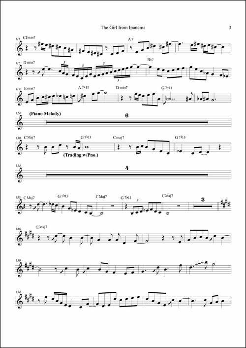 The-Girl-FromIpanema-中音萨克斯-萨克斯谱